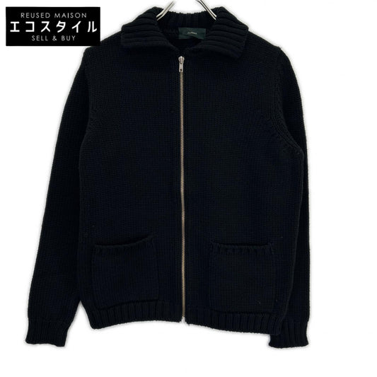ZANONE ザノーネ ブラック ウール ジップ ニット ジャケット