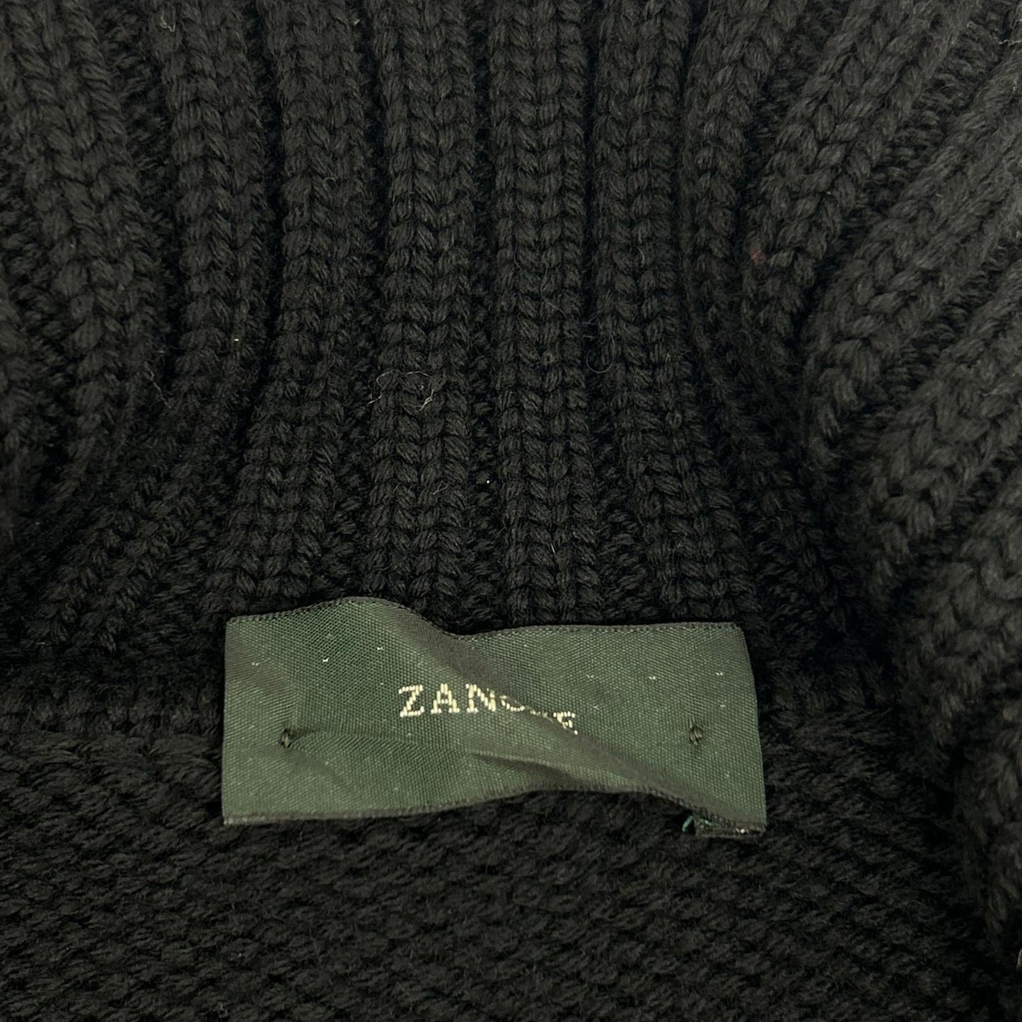 ZANONE 扎诺内 黑色 羊毛 拉链 针织夹克