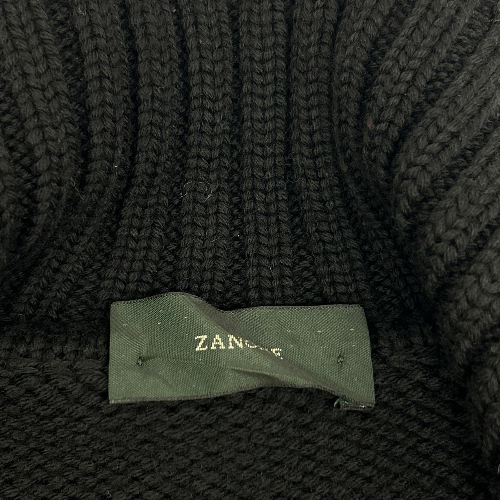 ZANONE 扎诺内 黑色 羊毛 拉链 针织夹克