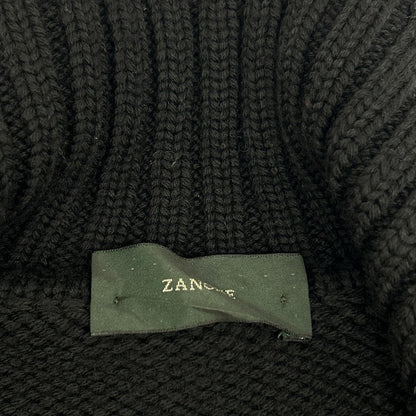 ZANONE 扎诺内 黑色 羊毛 拉链 针织夹克