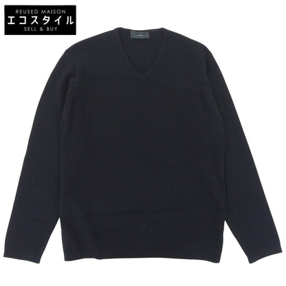 ZANONE ザノーネ ウール Vネック ニット トップス メンズ ブラック 46 トップス