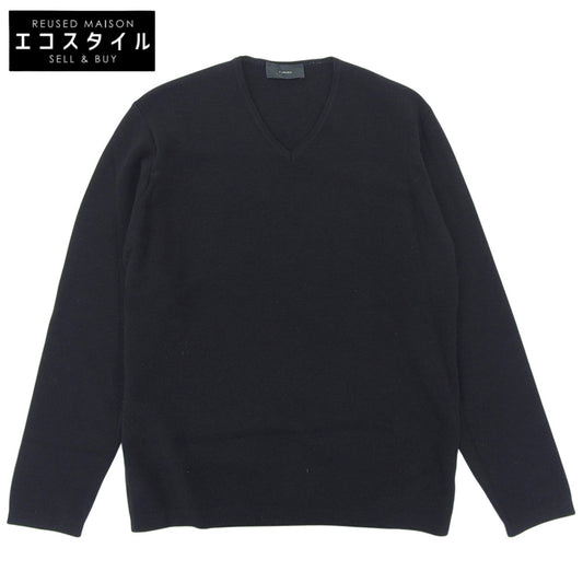 ZANONE ザノーネ ウール Vネック ニット トップス メンズ ブラック 46 トップス