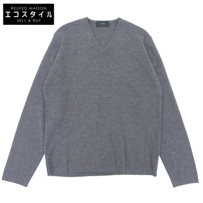 ZANONE ザノーネ 美品 ウール Vネック ニット トップス メンズ グレー 46 トップス