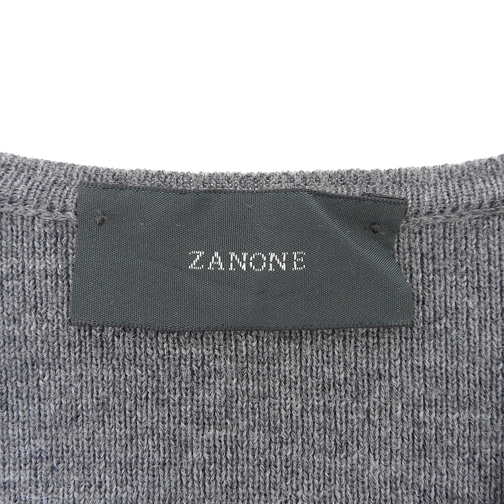 ZANONE ザノーネ 美品 ウール Vネック ニット トップス メンズ グレー