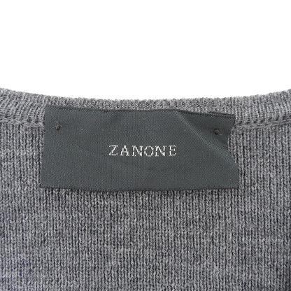 ZANONE ザノーネ 美品 ウール Vネック ニット トップス メンズ グレー 46 トップス