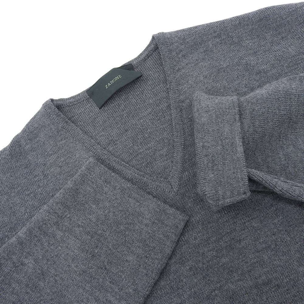 ZANONE ザノーネ 美品 ウール Vネック ニット トップス メンズ グレー 46 46 ZANONE ザノーネ 美品 ウール Vネック ニット トップス メンズ グレー