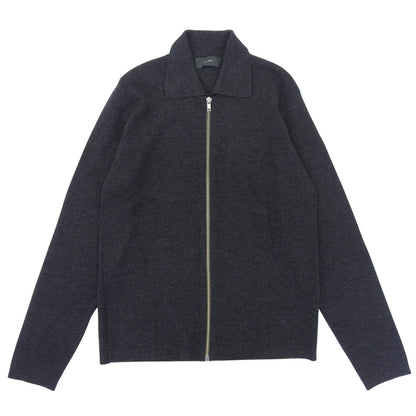ZANONE ザノーネ 美品 ウール 襟付き ジップ ニット ジャケット メンズ チャコール 46 ジャケット