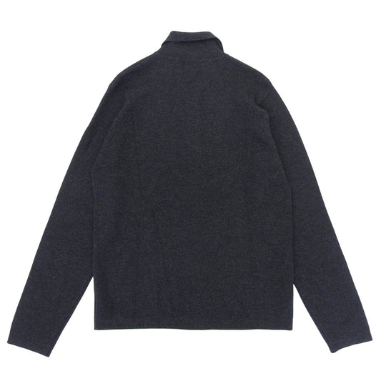 ZANONE ザノーネ 美品 ウール 襟付き ジップ ニット ジャケット メンズ チャコール 46 ジャケット