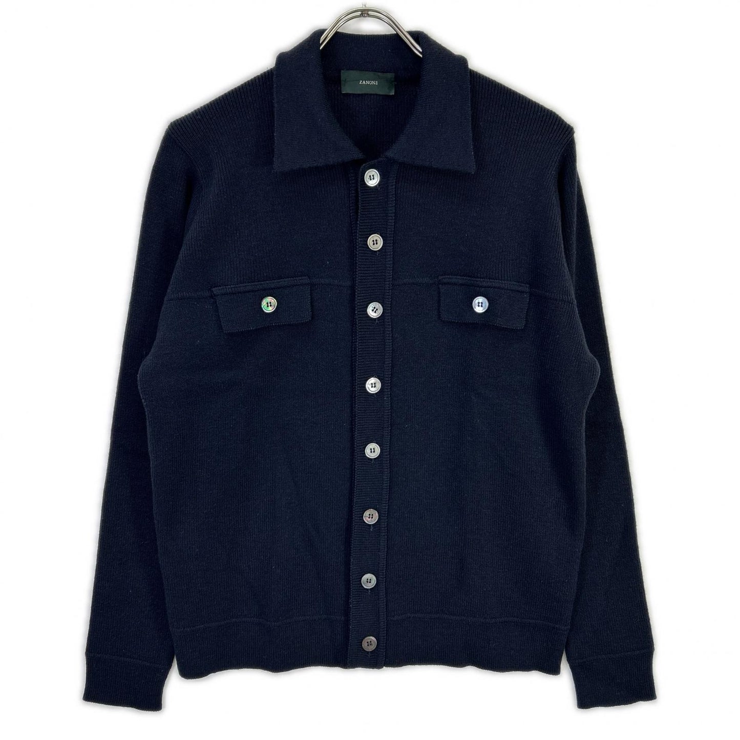 ZANONE ザノーネ ネイビー ウール ニット ジャケット ジャケット