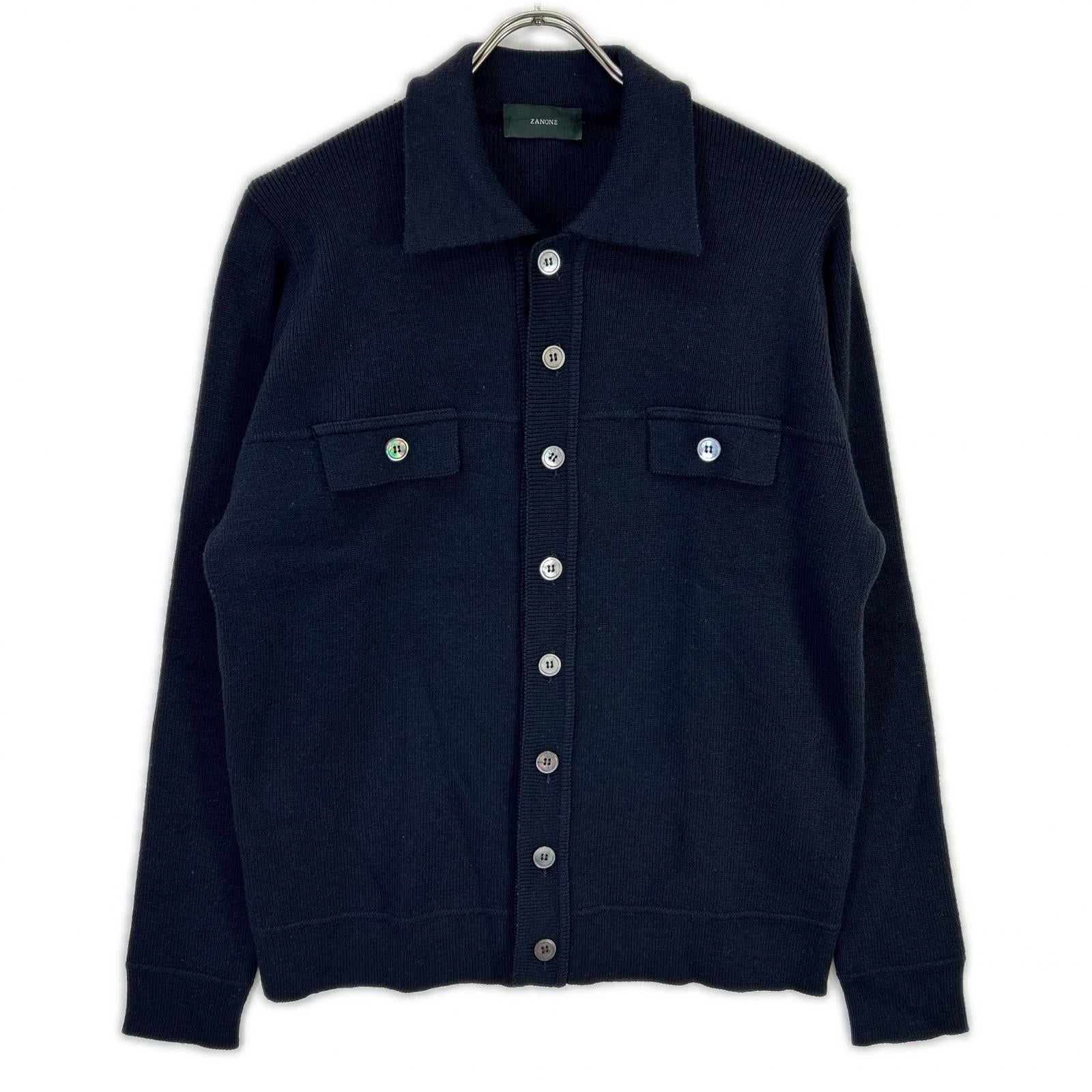 ZANONE ザノーネ ネイビー ウール ニット ジャケット ジャケット