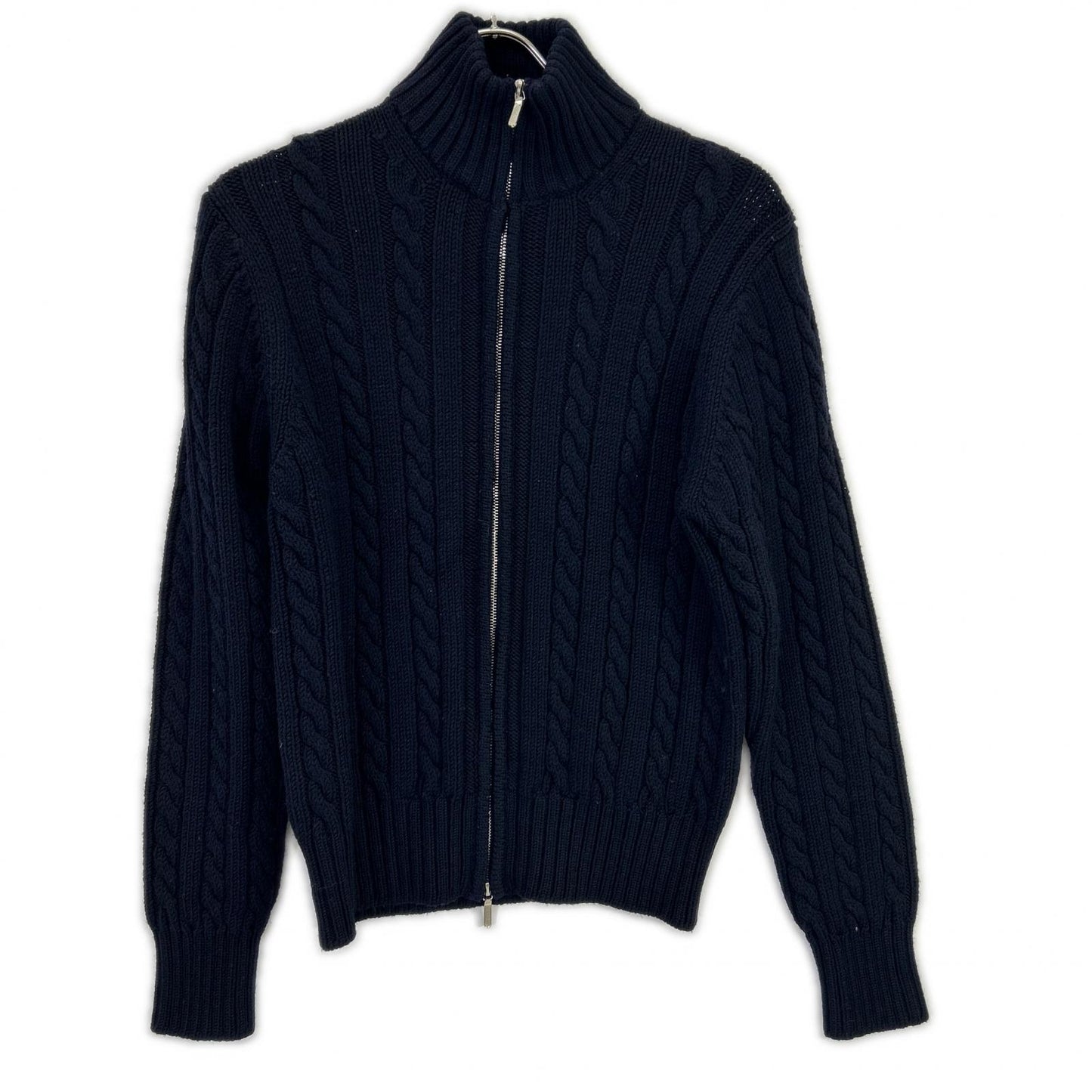 Cruciani クルチアーニ ×バーニーズ ネイビー ウール ジップニット ジャケット