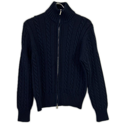 Cruciani クルチアーニ ×バーニーズ ネイビー ウール ジップニット ジャケット