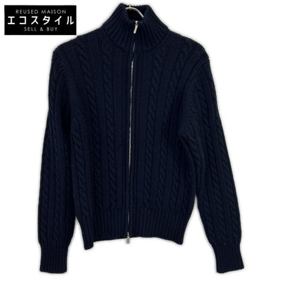 Cruciani クルチアーニ ×バーニーズ ネイビー ウール ジップニット ジャケット