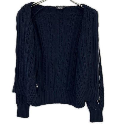 Cruciani クルチアーニ ×バーニーズ ネイビー ウール ジップニット ジャケット