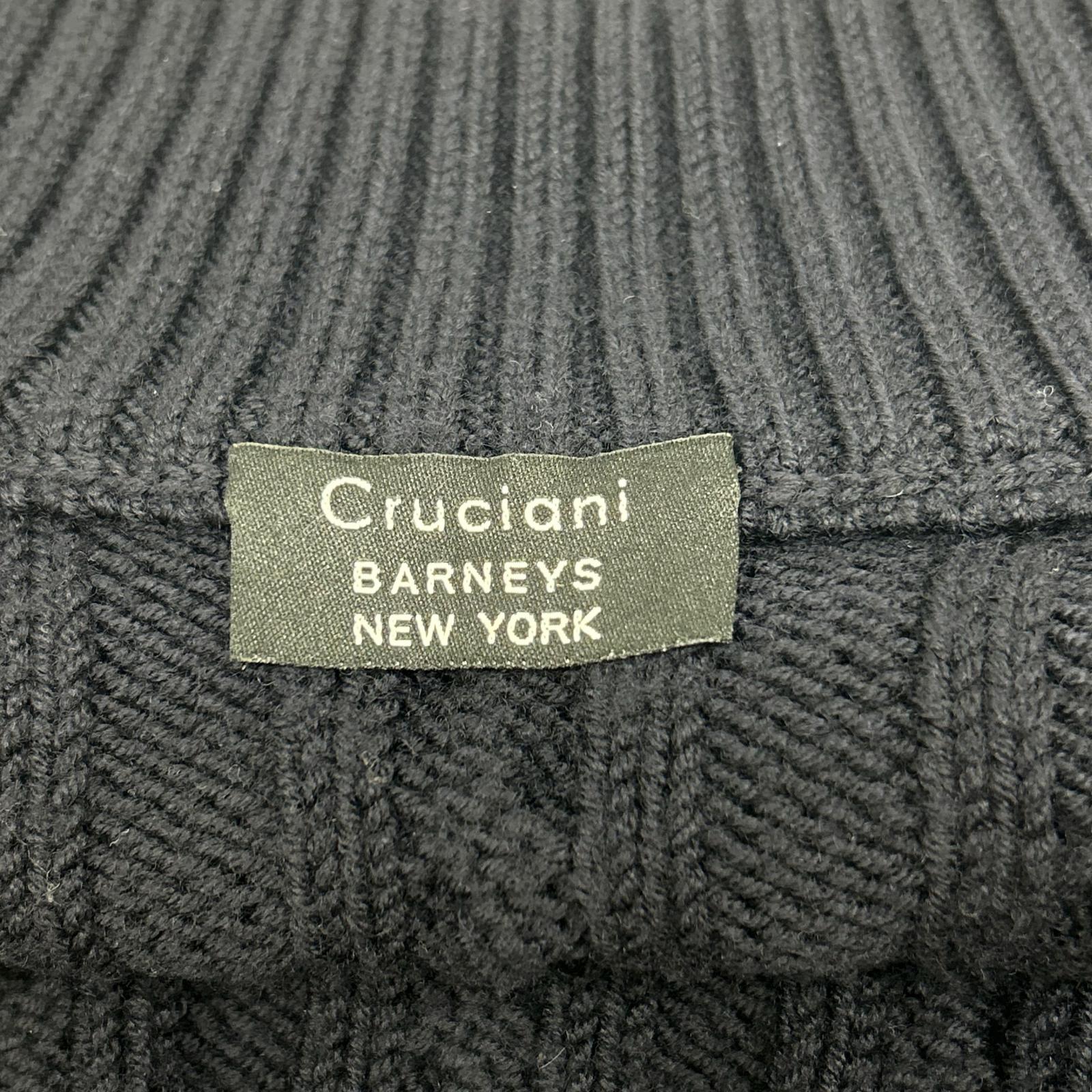 Cruciani クルチアーニ ×バーニーズ ネイビー ウール ジップニット ジャケット