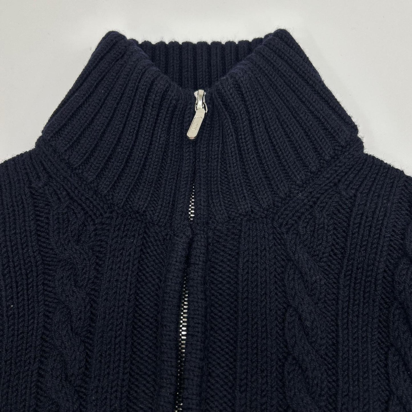 Cruciani クルチアーニ ×バーニーズ ネイビー ウール ジップニット ジャケット