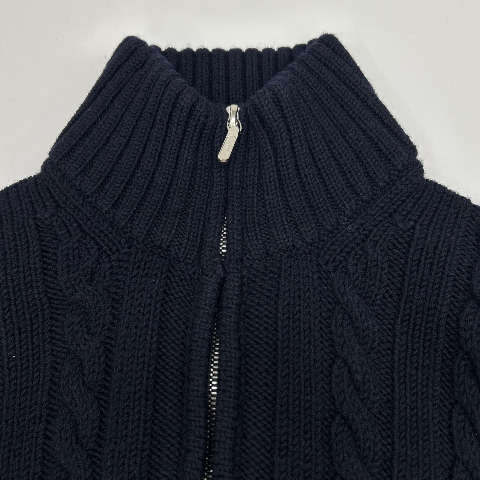Cruciani クルチアーニ ×バーニーズ ネイビー ウール ジップニット ジャケット