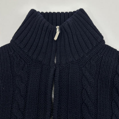 Cruciani クルチアーニ ×バーニーズ ネイビー ウール ジップニット ジャケット