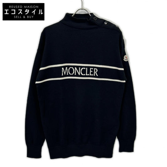22製 COLLC ALTO TRICOT ﾛｺﾞ ｳｰﾙ ﾌﾞﾗｯｸ ﾆｯﾄ トップス L メンズ