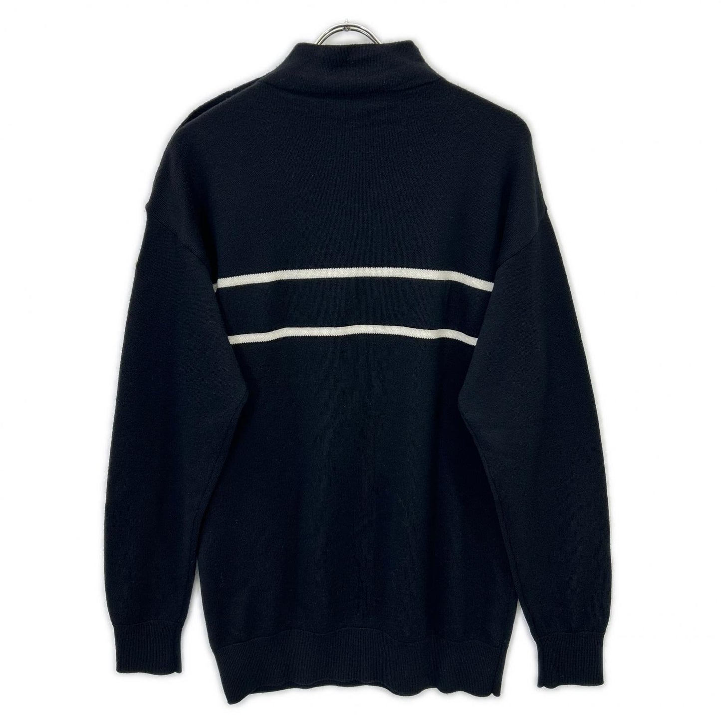 22製 COLLC ALTO TRICOT ﾛｺﾞ ｳｰﾙ ﾌﾞﾗｯｸ ﾆｯﾄ トップス L メンズ