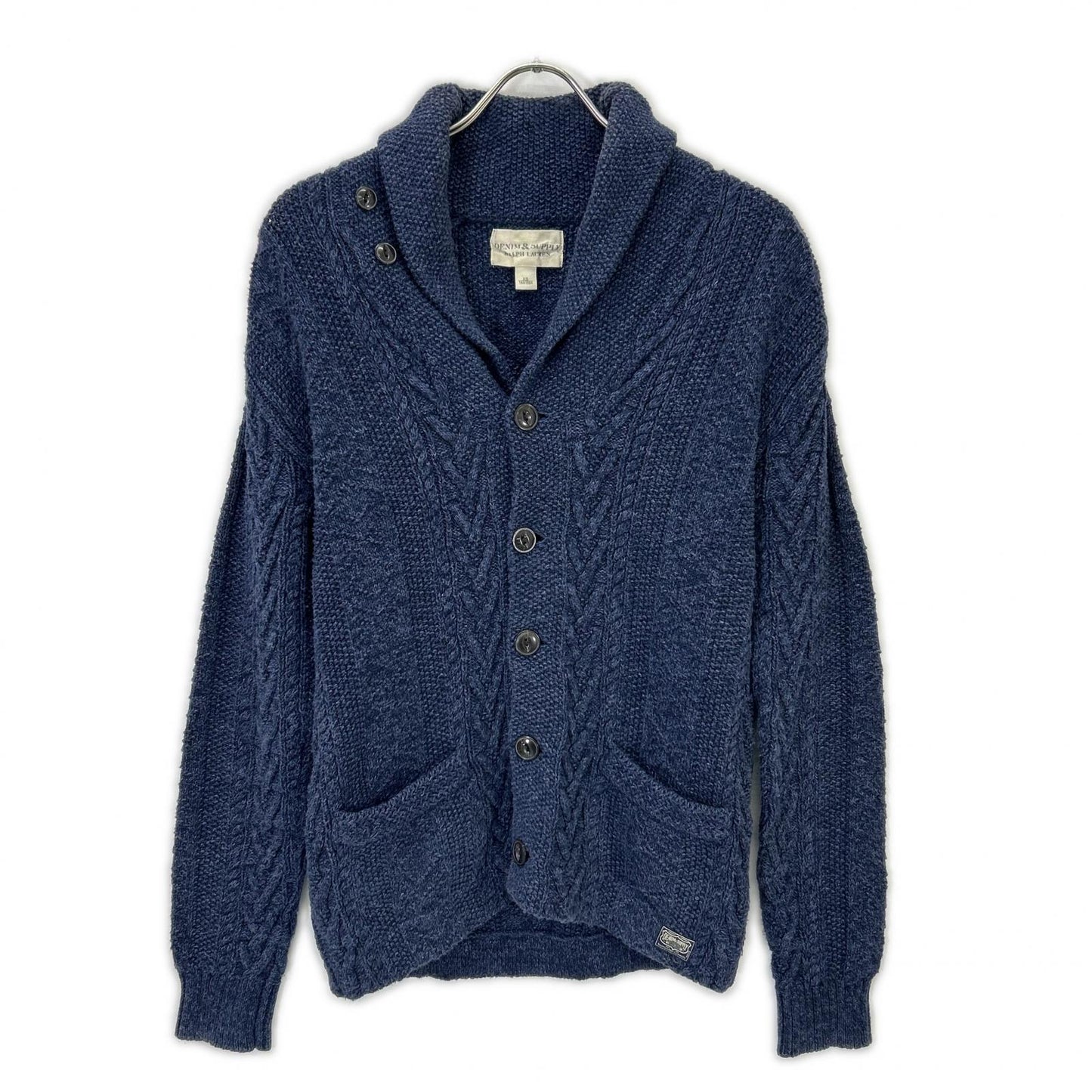 RalphLauren Denim&Supply ラルフローレンデニム&サプライ ネイビー ネコ目釦 インディゴ ショールカラーベスト トップス