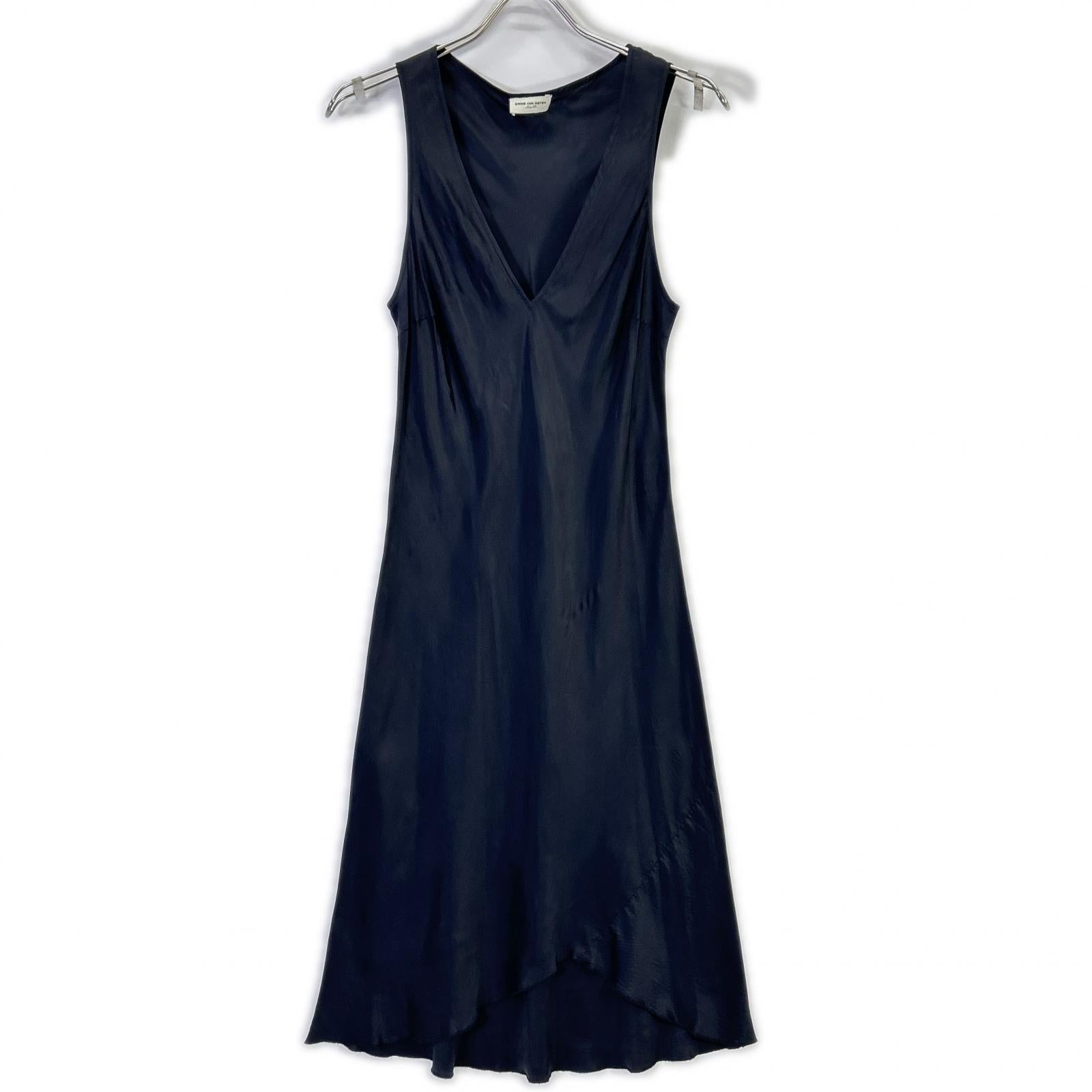 DRIES VAN NOTEN ドリスヴァンノッテン ブラック 3756-1101 レーヨン ノースリーブドレス ライカ期 ワンピース