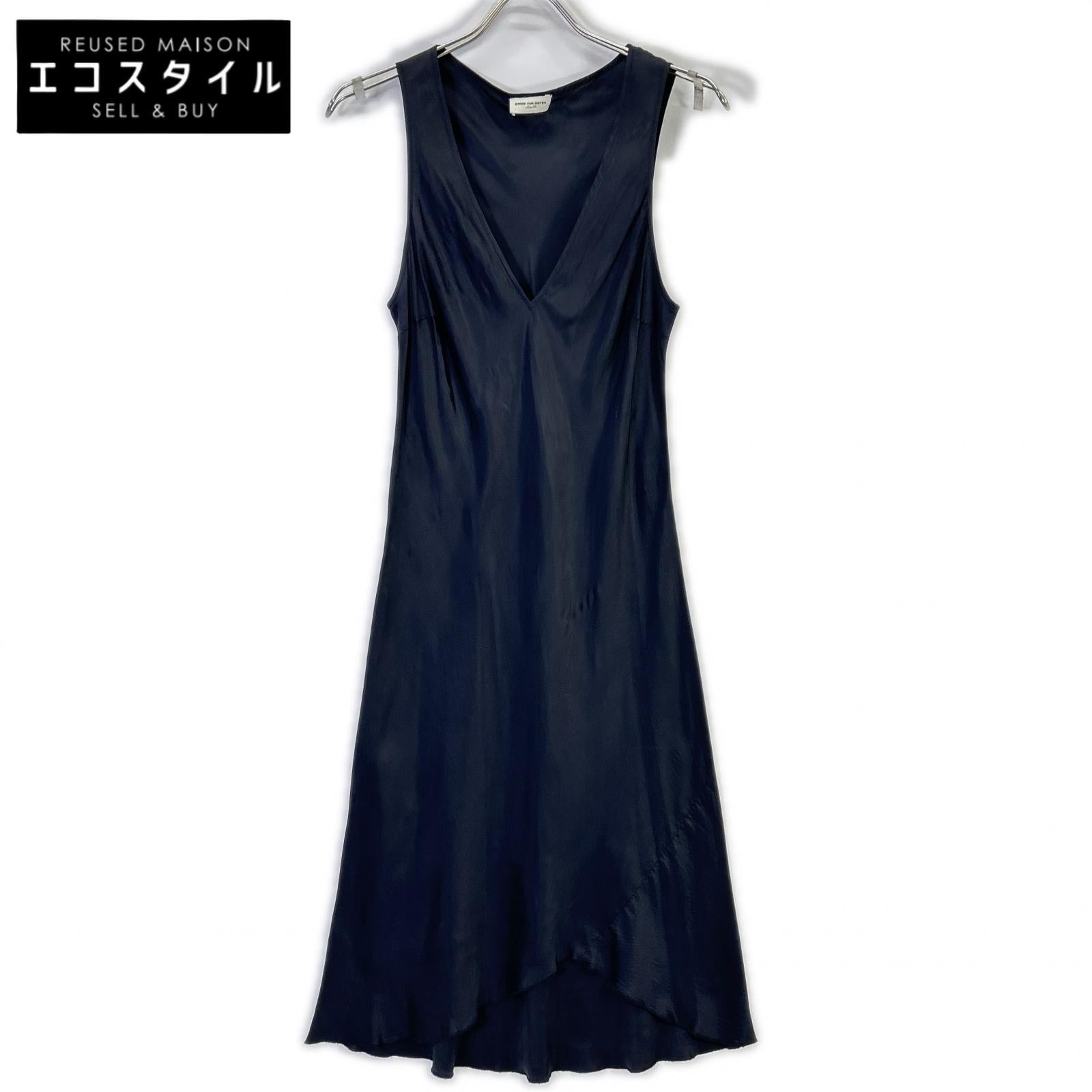 Black 3756-1101 Rayon Sleeveless Dress, Leica Collection, size 38, for women