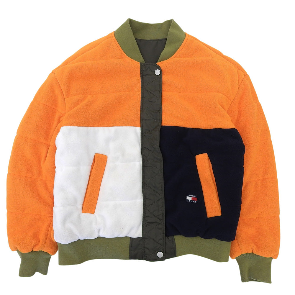 tommy jeans トミージーンズ 切替 リバーシブル MA-1 ジャケット メンズ グリーン オレンジ M ジャケット