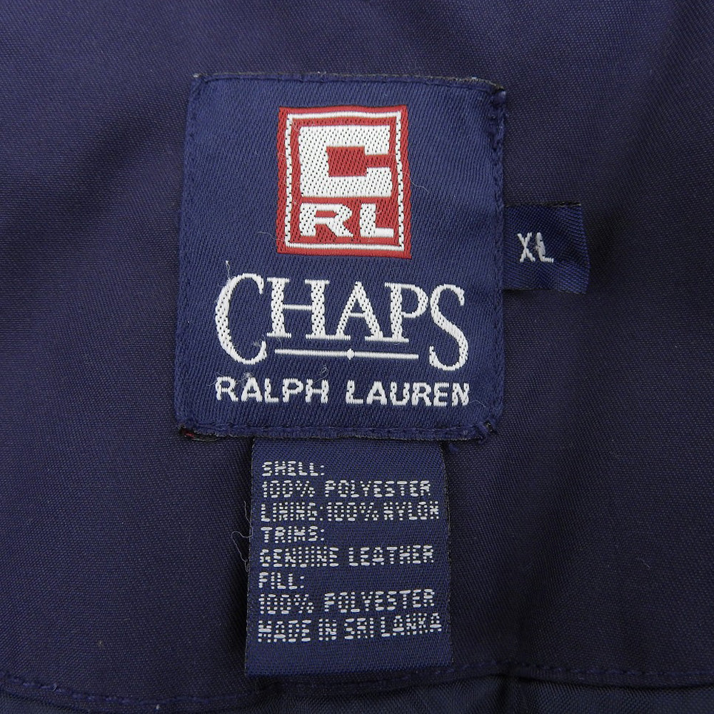 CHAPS チャップス 中綿 襟レザー切替 コート メンズ ネイビー XL コート