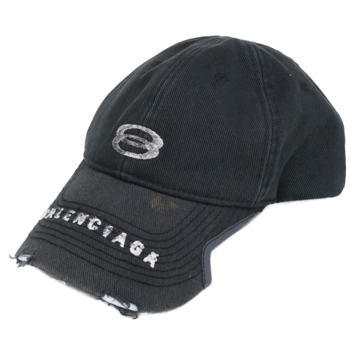 BALENCIAGA バレンシアガ 【美品/国内正規】766864 410B2 ヴィンテージ加工 ロゴ キャップ 帽子