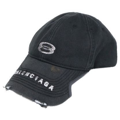 BALENCIAGA バレンシアガ 【美品/国内正規】766864 410B2 ヴィンテージ加工 ロゴ キャップ 帽子