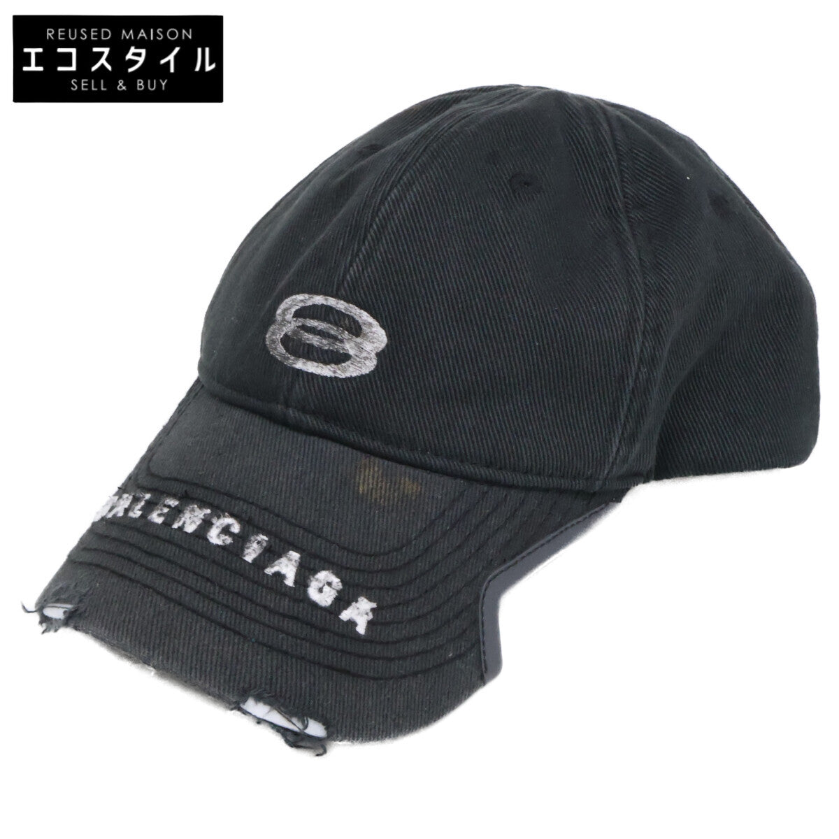 BALENCIAGA バレンシアガ 【美品/国内正規】766864 410B2 ヴィンテージ加工 ロゴ キャップ 帽子