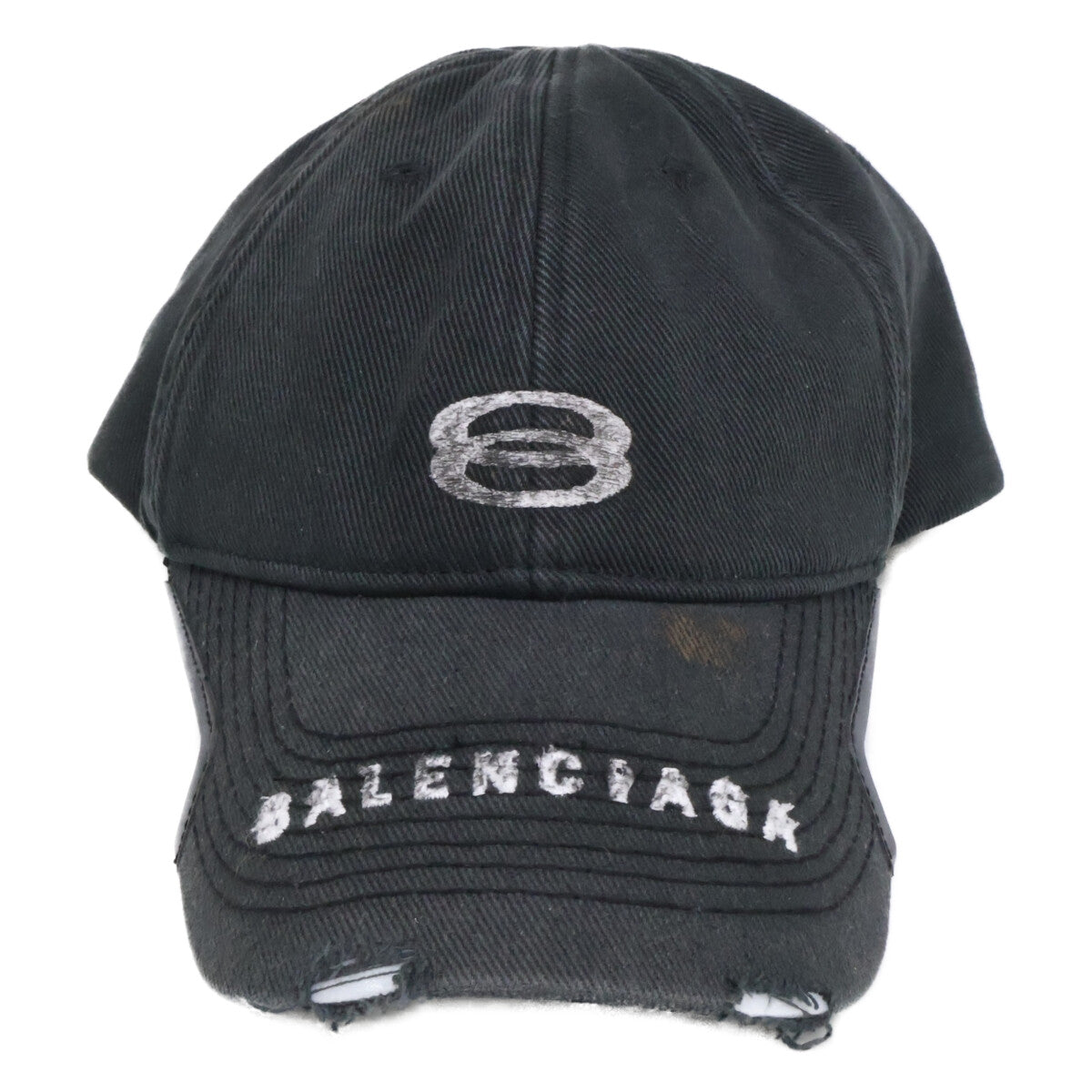 BALENCIAGA バレンシアガ 【美品/国内正規】766864 410B2 ヴィンテージ加工 ロゴ キャップ 帽子