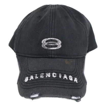 BALENCIAGA バレンシアガ 【美品/国内正規】766864 410B2 ヴィンテージ加工 ロゴ キャップ 帽子