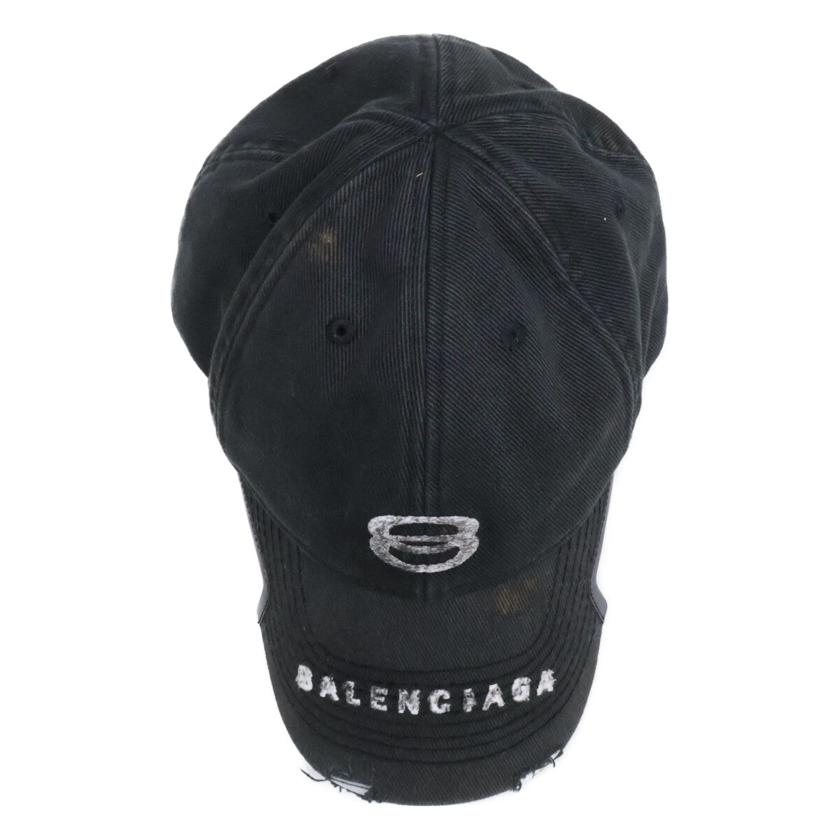 BALENCIAGA バレンシアガ 【美品/国内正規】766864 410B2 ヴィンテージ加工 ロゴ キャップ 帽子