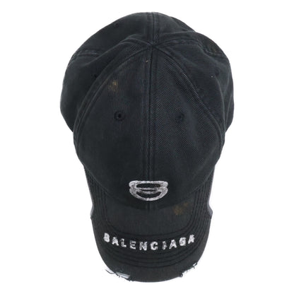 BALENCIAGA バレンシアガ 【美品/国内正規】766864 410B2 ヴィンテージ加工 ロゴ キャップ 帽子