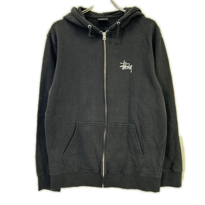 stussy ステューシー ブラック ロゴ ジップアップフーディ― トップス
