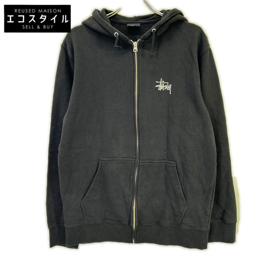 stussy ステューシー ブラック ロゴ ジップアップフーディ― トップス