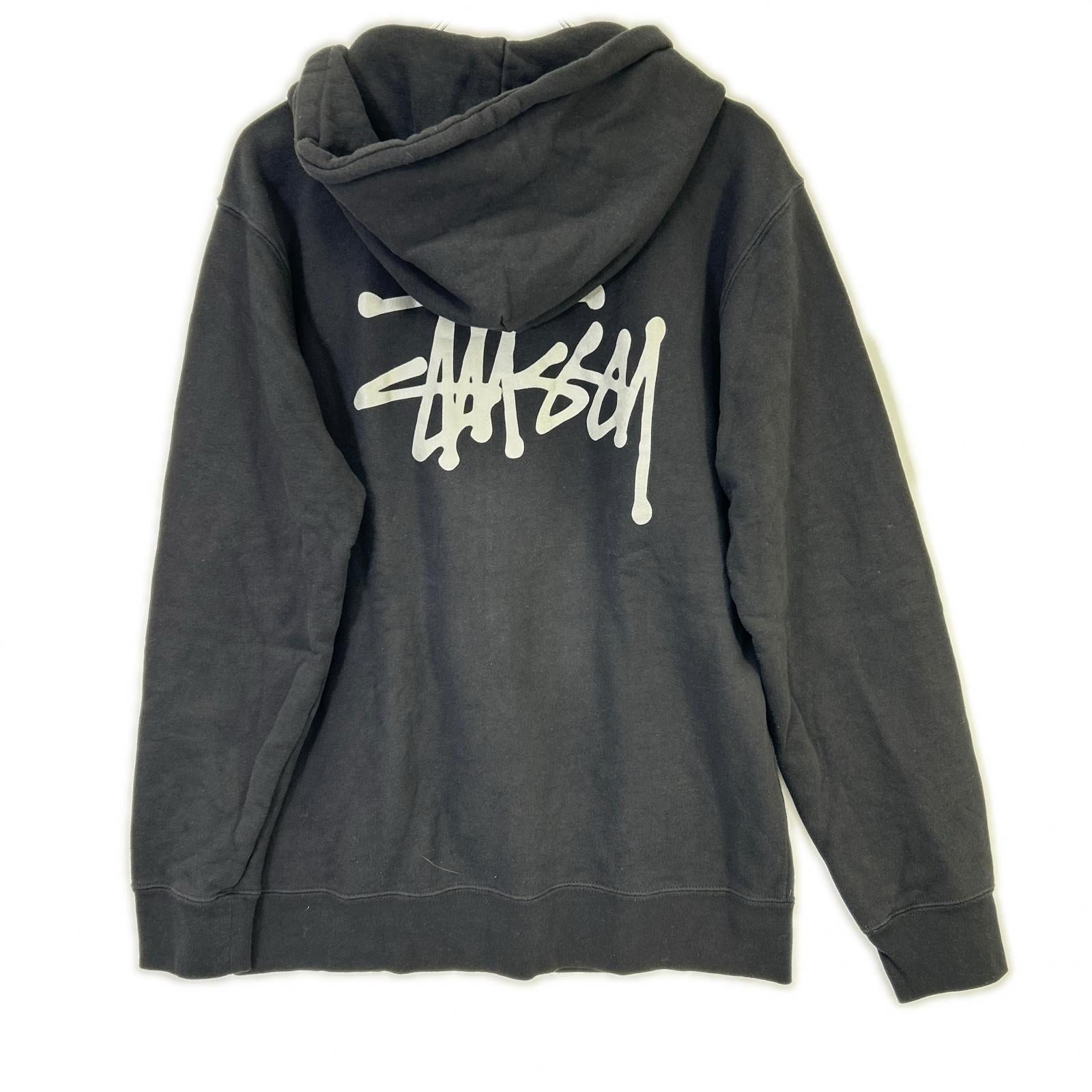 stussy ステューシー ブラック ロゴ ジップアップフーディ― トップス