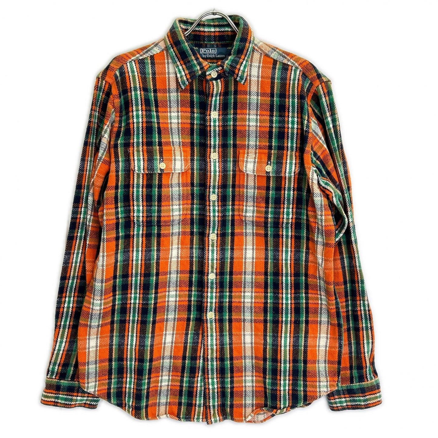 POLO RALPH LAUREN ポロ ラルフローレン オレンジ ヘビネルシャツ チェック 長袖 トップス
