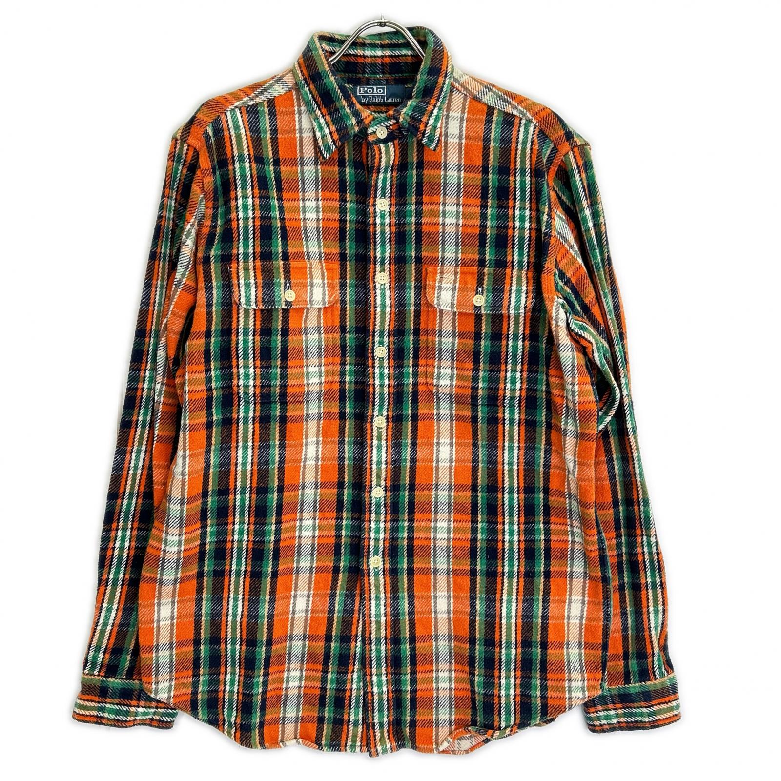 POLO RALPH LAUREN ポロ ラルフローレン オレンジ ヘビネルシャツ チェック 長袖 トップス