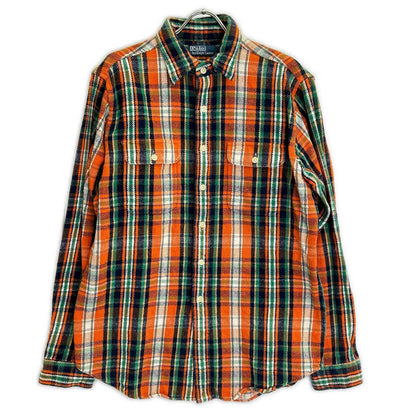 POLO RALPH LAUREN ポロ ラルフローレン オレンジ ヘビネルシャツ チェック 長袖 トップス