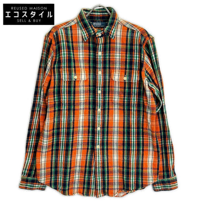 POLO RALPH LAUREN ポロ ラルフローレン オレンジ ヘビネルシャツ チェック 長袖 トップス