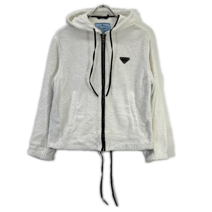PRADA Triangle Logo 21SS Cotton Hoodie 38 White P500M Pile Top