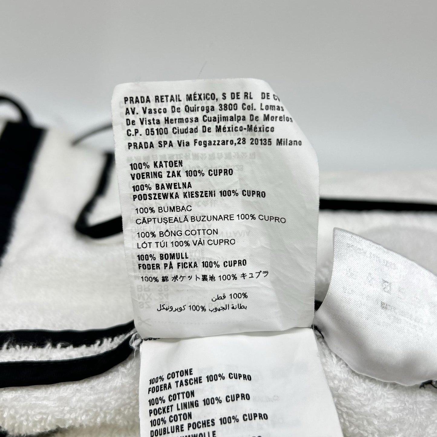 PRADA Triangle Logo 21SS Cotton Hoodie 38 White P500M Pile Top