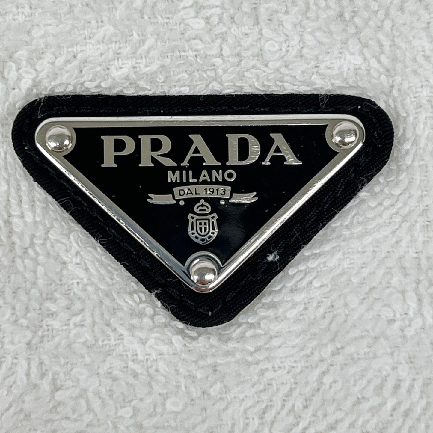 PRADA Triangle Logo 21SS Cotton Hoodie 38 White P500M Pile Top