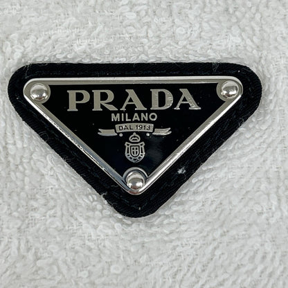 PRADA Triangle Logo 21SS Cotton Hoodie 38 White P500M Pile Top