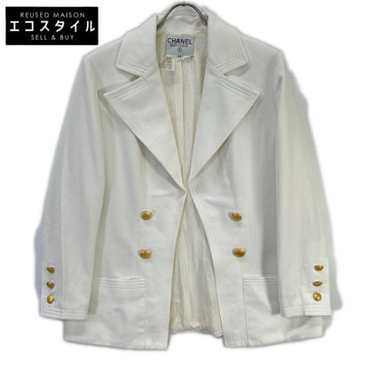 CHANEL シャネル VINTAGE ホワイト 金釦 テーラードジャケット ジャケット
