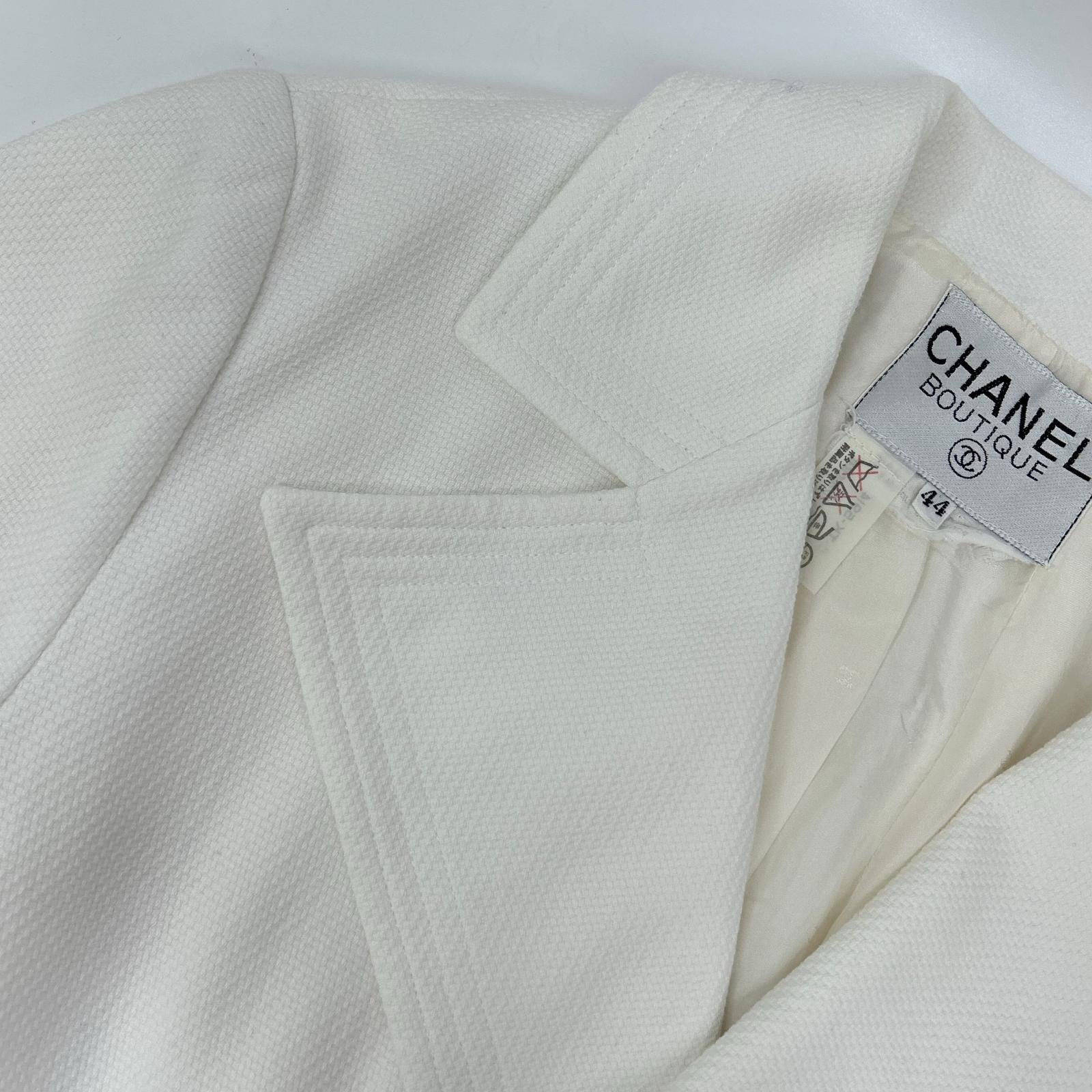 CHANEL シャネル VINTAGE ホワイト 金釦 テーラードジャケット ジャケット