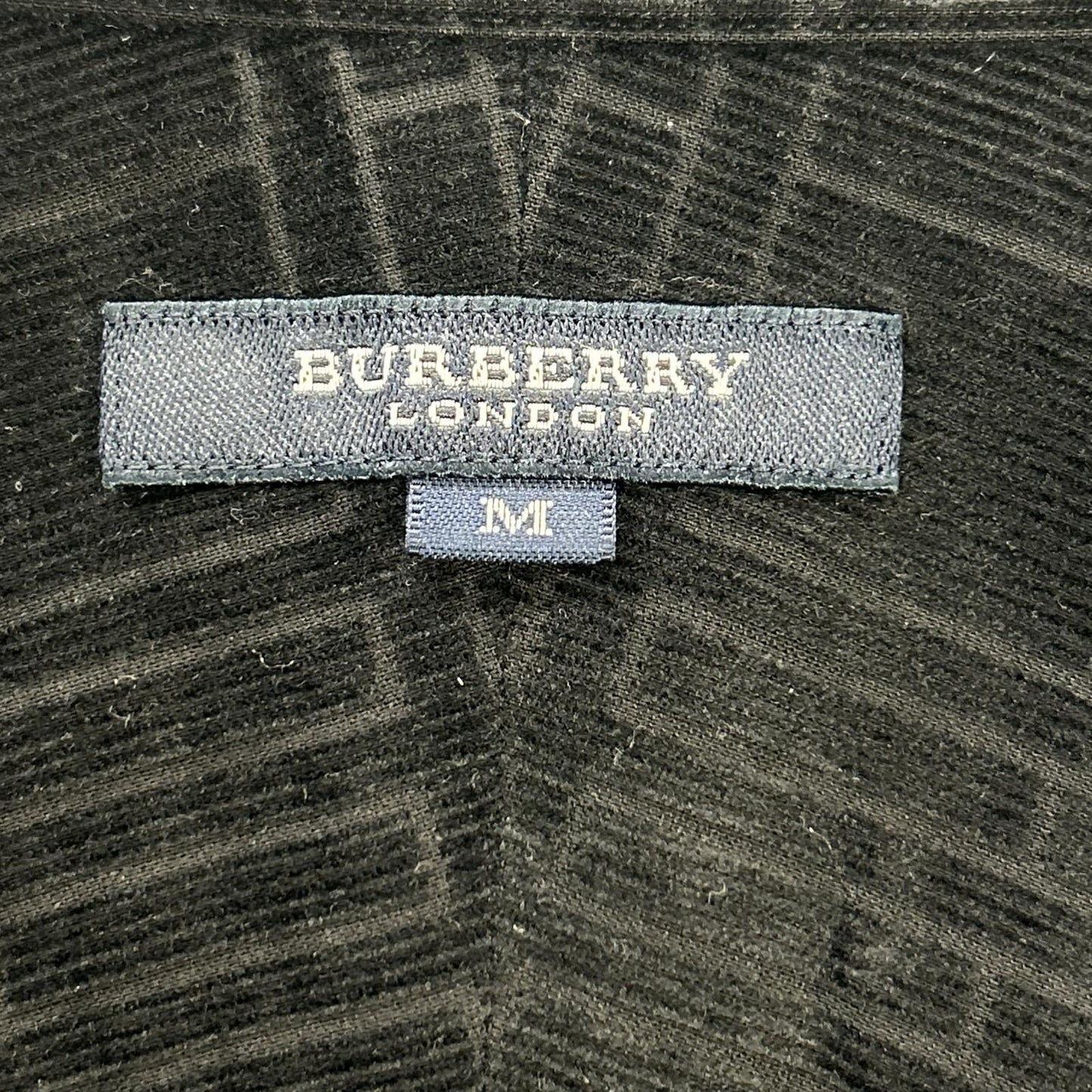 Burberry LONDON バーバリーロンドン ブラック 総柄 コーデュロイシャツ トップス